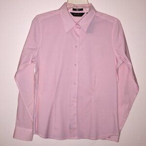 NWT Pink Button Up Long Sleeve Blouse Stretch